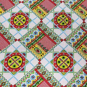 Upholstery Fabric Geometric Cotton Multi-color Groovy 44" Wide 6 Yards VTG